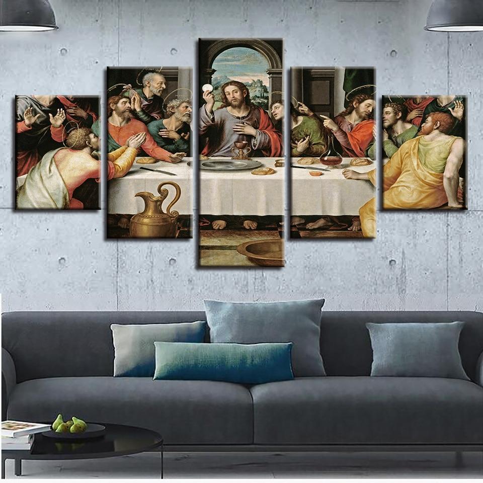 tableau jesus the last supper 7 5 pices impression sur toile peinture art pour la dcoration intrieure1gohu