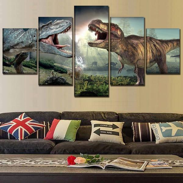 tableau jurassic world 2 dinosaurs movie 5 pices impression sur toile peinture art pour la dcoration intrieurepwkh1