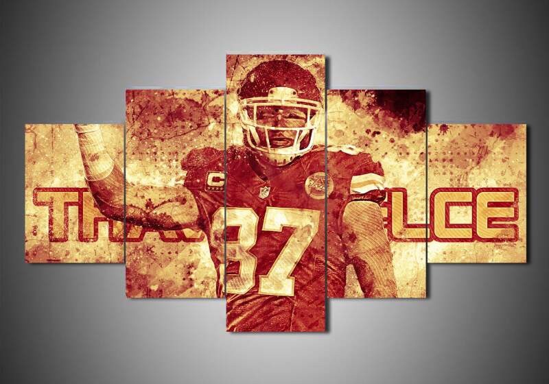 tableau kansas city chiefs travis kelce sport 5 pices impression sur toile peinture art pour la dcoration intrieureajzeg
