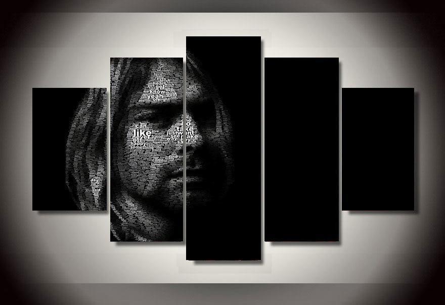 tableau kurt cobain 3 5 pices impression sur toile peinture art pour la dcoration intrieurebetng