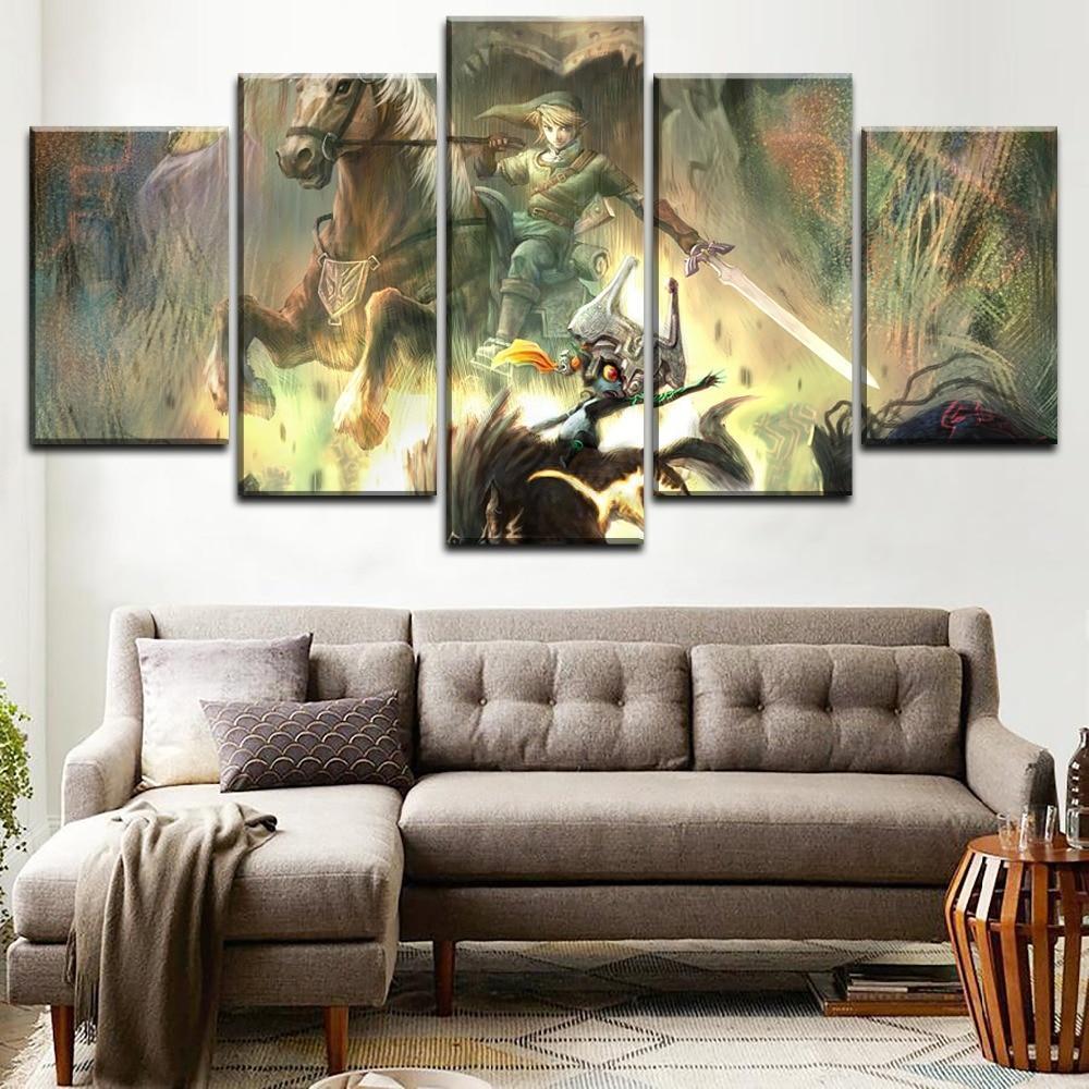 tableau legend of zelda the wind waker gaming 5 pices impression sur toile peinture art pour la dcoration intrieure3ge1y