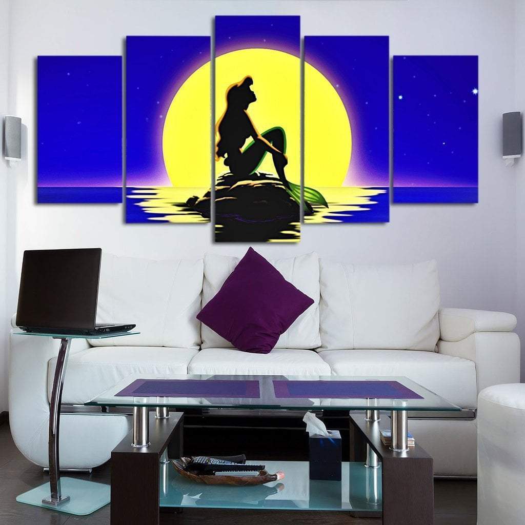 tableau little mermaid cartoon 5 pices impression sur toile peinture art pour la dcoration intrieurezdqeh