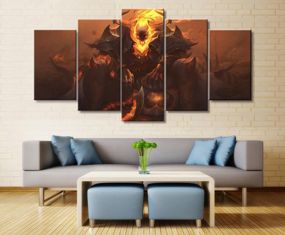 tableau lol league of legends high noon thresh game 5 pices impression sur toile peinture art pour la dcoration intrieureekkik