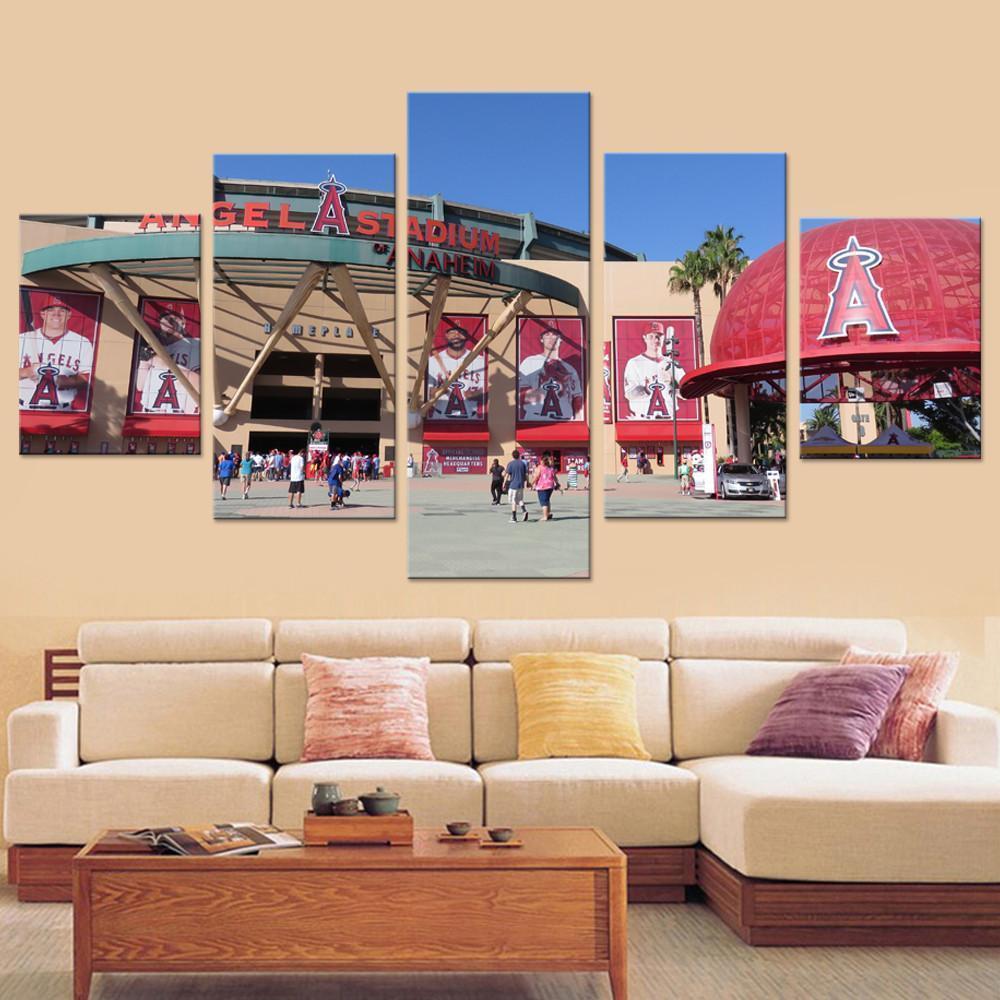 tableau los angeles angels of anaheim stadium baseball 5 pices impression sur toile peinture art pour la dcoration intrieurebqais