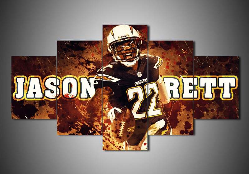 tableau los angeles chargers jason verrett sport 5 pices impression sur toile peinture art pour la dcoration intrieurepkfsp