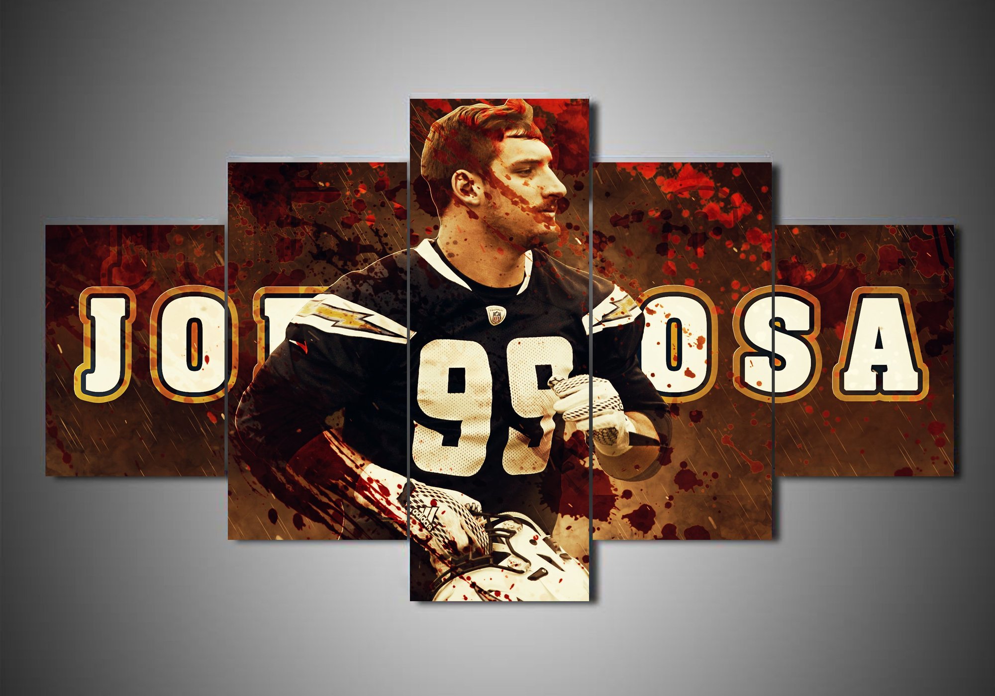 tableau los angeles chargers joey bosa sport 5 pices impression sur toile peinture art pour la dcoration intrieuretmhtp
