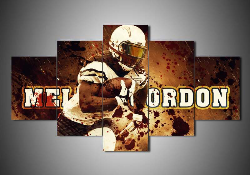 tableau los angeles chargers melvin gordon sport 5 pices impression sur toile peinture art pour la dcoration intrieures1swn