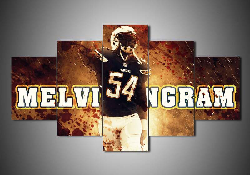tableau los angeles chargers melvin ingram sport 5 pices impression sur toile peinture art pour la dcoration intrieure4vjfq