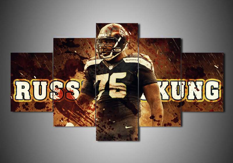tableau los angeles chargers russell okung sport 5 pices impression sur toile peinture art pour la dcoration intrieurefqukl
