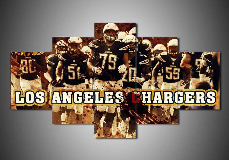 tableau los angeles chargers team 1 sport 5 pices impression sur toile peinture art pour la dcoration