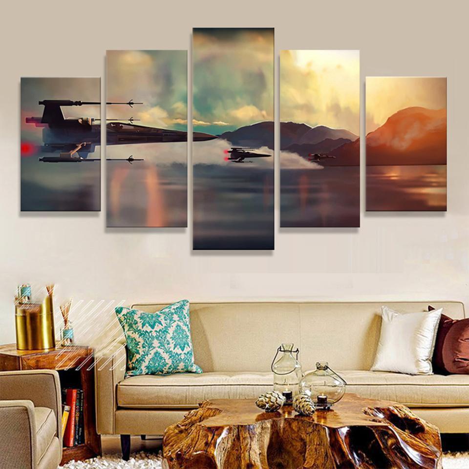 tableau movie star wars scenario movie 5 pices impression sur toile peinture art pour la dcoration