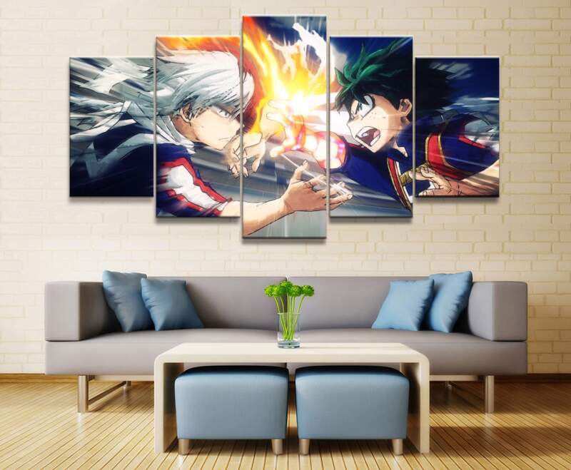 tableau my hero academia todoroki and midoriya 1 anime 5 pices impression sur toile peinture art pour la dcoration intrieurebmdp8