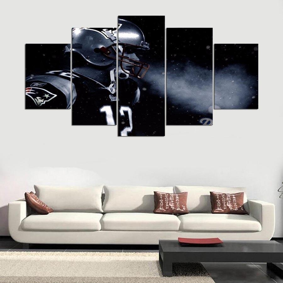 tableau new england patriot footballer tom brady 5 pices impression sur toile peinture art pour la dcoration intrieure2lvlo