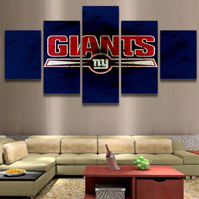 tableau new york giants team logo football 5 pices impression sur toile peinture art pour la dcoration intrieure5g3m6
