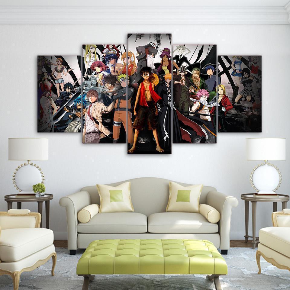 tableau one piece naruto character anime 5 pices impression sur toile peinture art pour la dcoration intrieureuiqjt