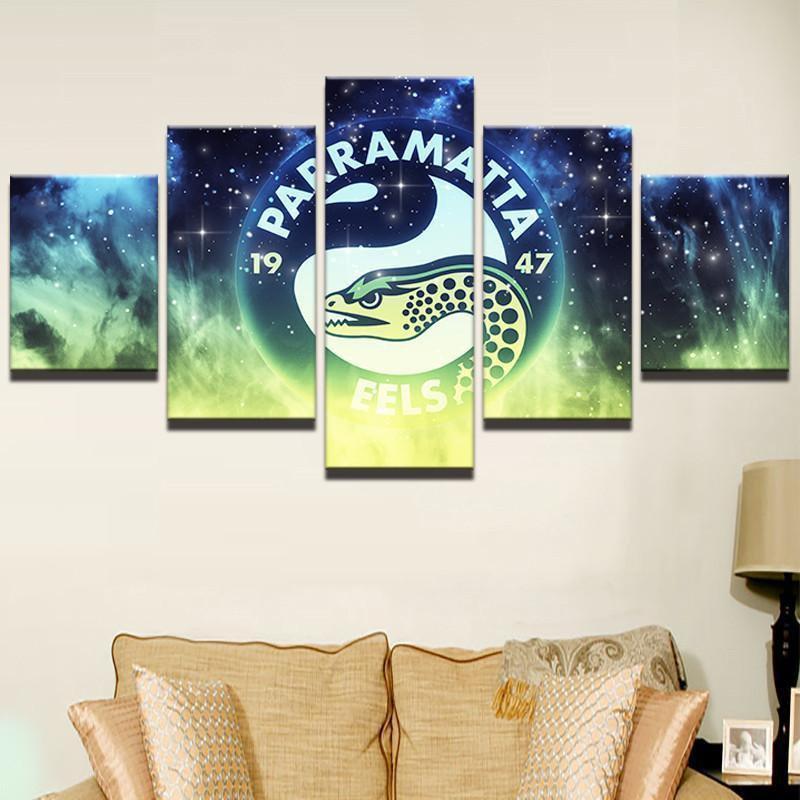 tableau parramatta eels nrl football 5 pices impression sur toile peinture art pour la dcoration intrieure5jigr