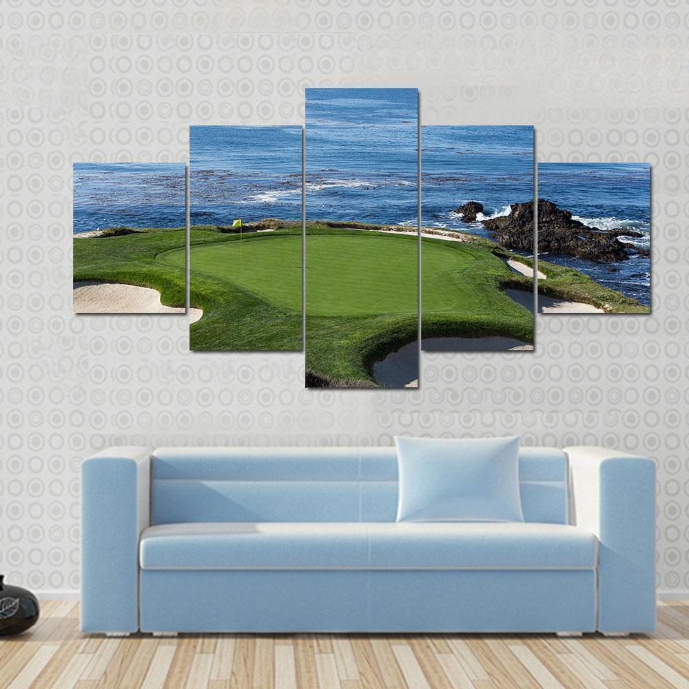 tableau pebble beach golf nature 5 pices impression sur toile peinture art pour la dcoration intrieureeg5sy