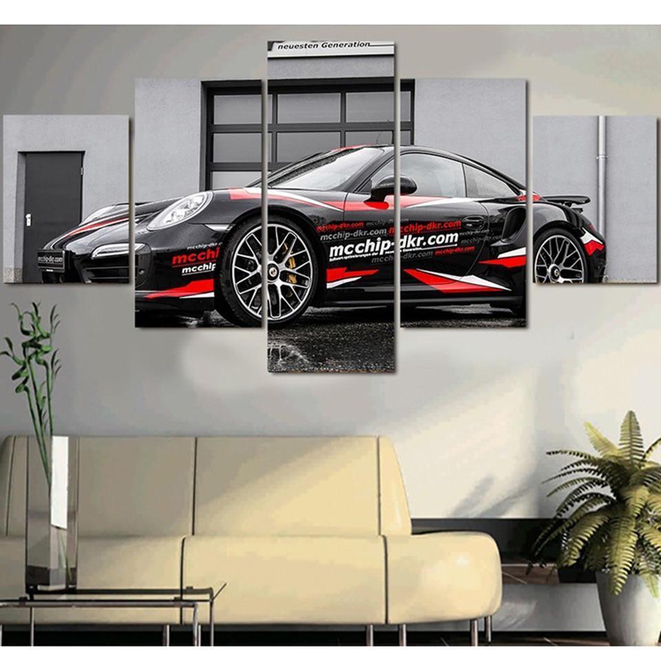 tableau porsche 911 turbo s car 5 pices impression sur toile peinture art pour la dcoration intrieureg71b8