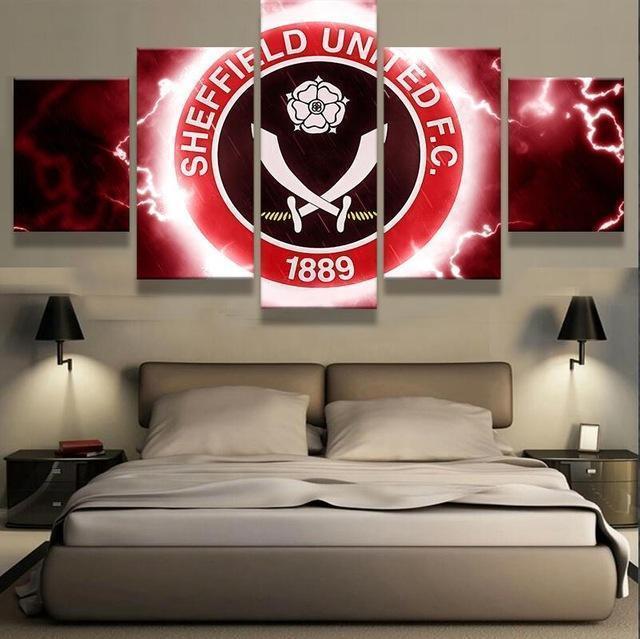 tableau sheffield united thunder logo soccer 5 pices impression sur toile peinture art pour la dcoration intrieureck4lj