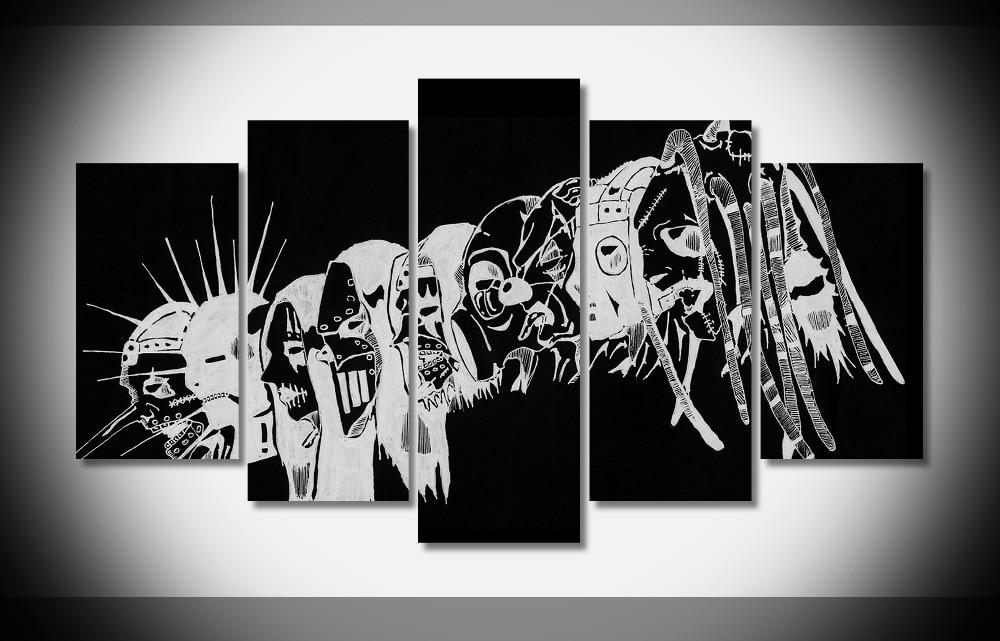 tableau slipknot heavy metal band 1 celebrity 5 pices impression sur toile peinture art pour la dcoration intrieuredhutk