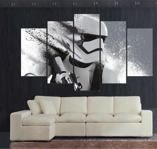 tableau starwars stormtrooper movie 5 pices impression sur toile peinture art pour la dcoration intrieurerjpuq