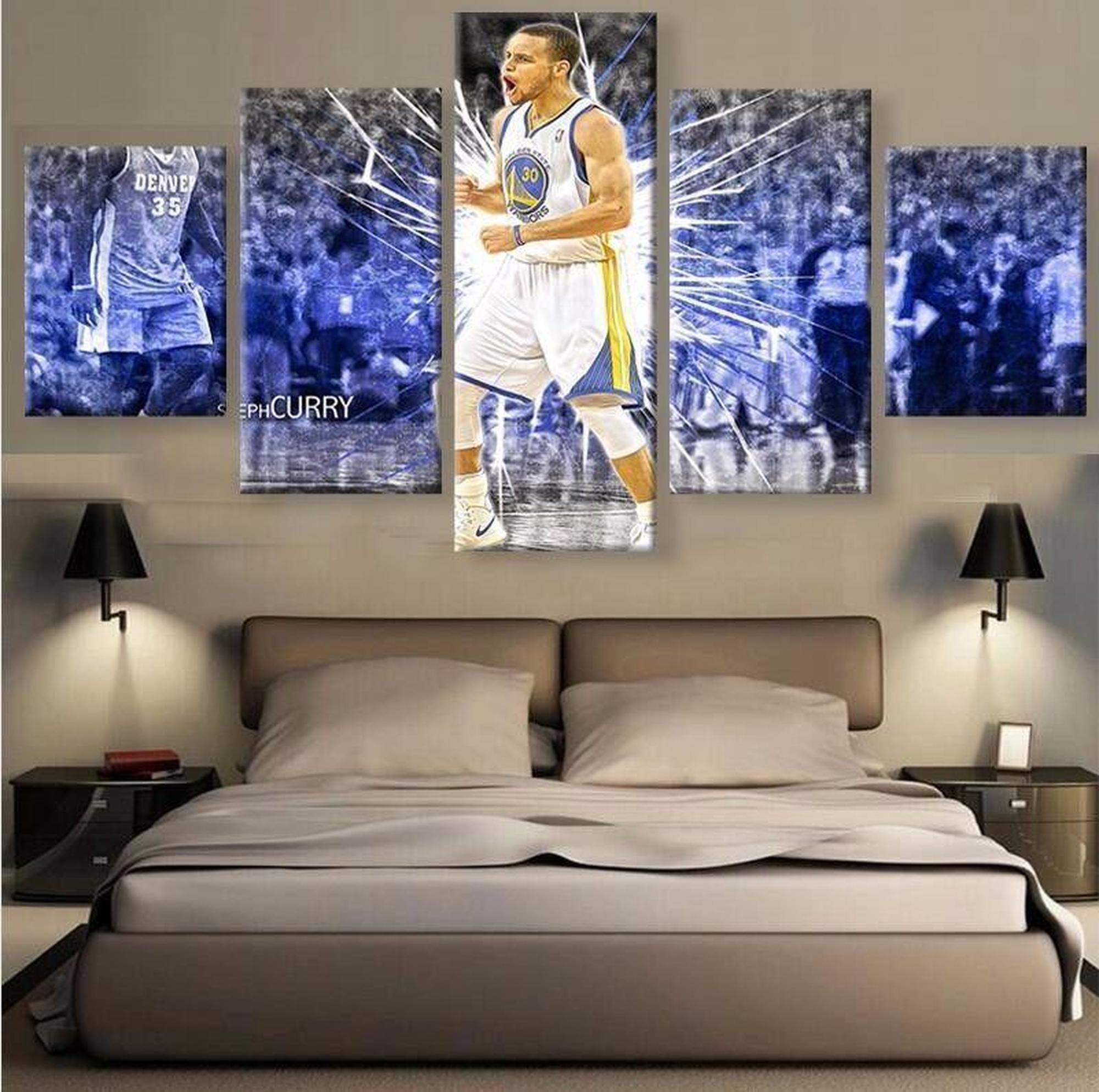 tableau stephen curry golden state basketball star celebrity 5 pices impression sur toile peinture art pour la dcoration intrieurevdysq