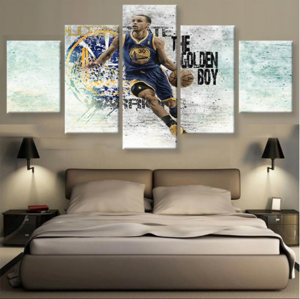 tableau stephen curry the golden boy basketball star celebrity 5 pices impression sur toile peinture art pour la dcoration intrieurequahf