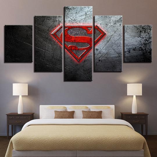 tableau superman symbol hope dc 5 pices impression sur toile peinture art pour la dcoration intrieurenbd9w
