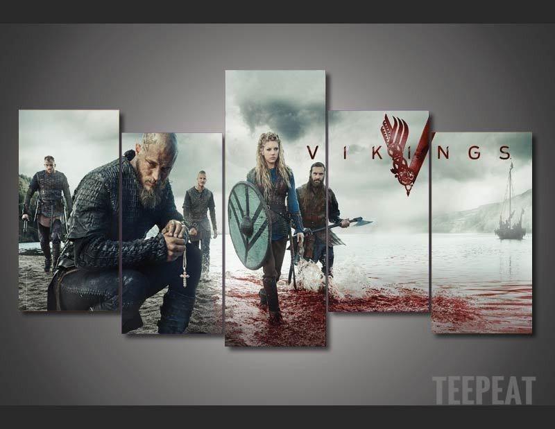 tableau vikings ragnar lodbrok movie 5 pices impression sur toile peinture art pour la dcoration