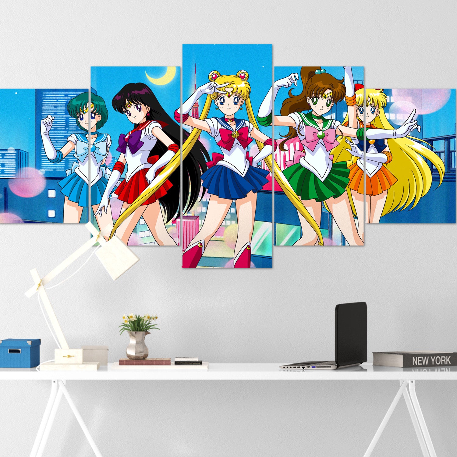 anime girl 003 5 pices peinture sur toile impression sur toile toile art pour la dcorationqyodf
