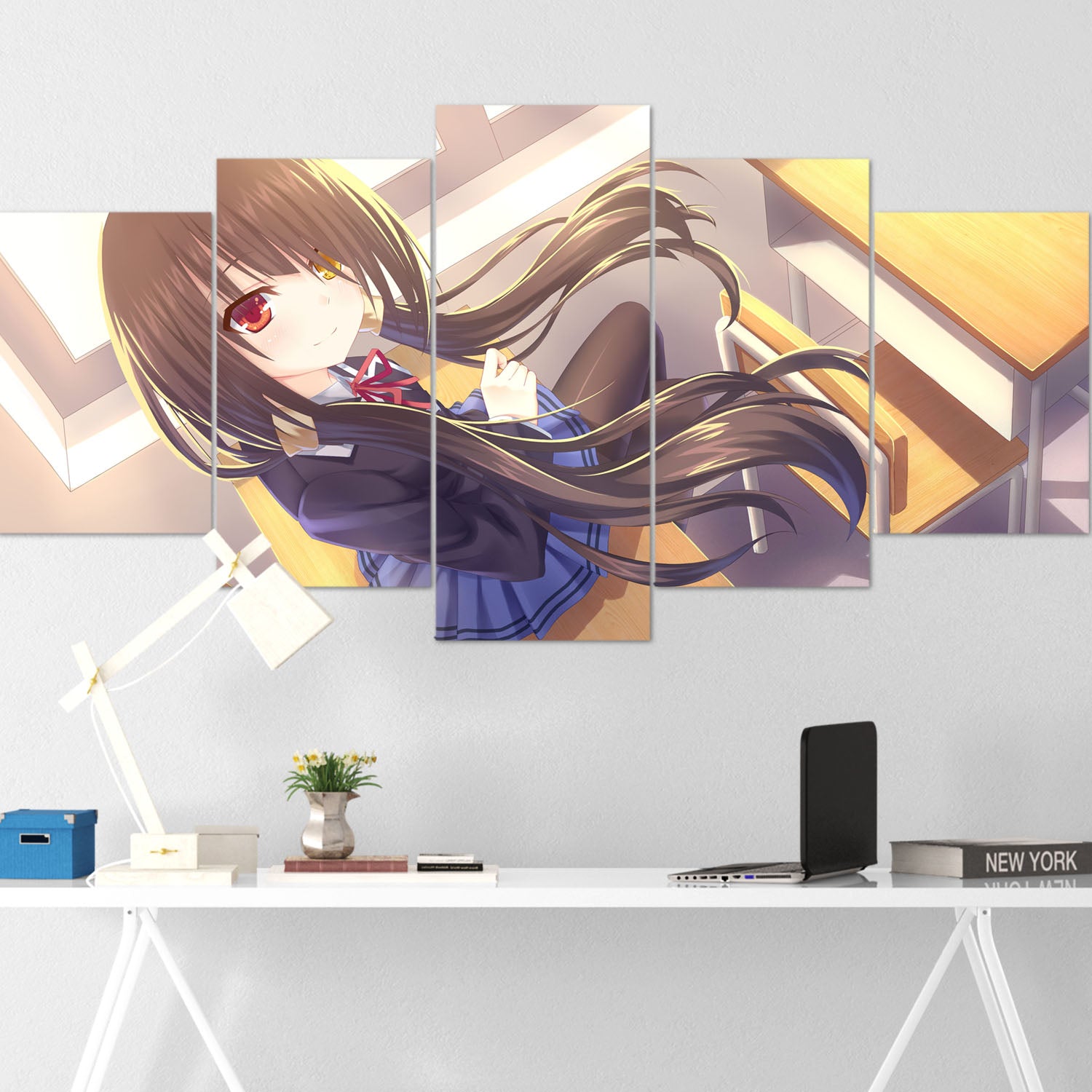 anime girl 018 5 pices peinture sur toile impression sur toile toile art pour la dcorationwfwd6