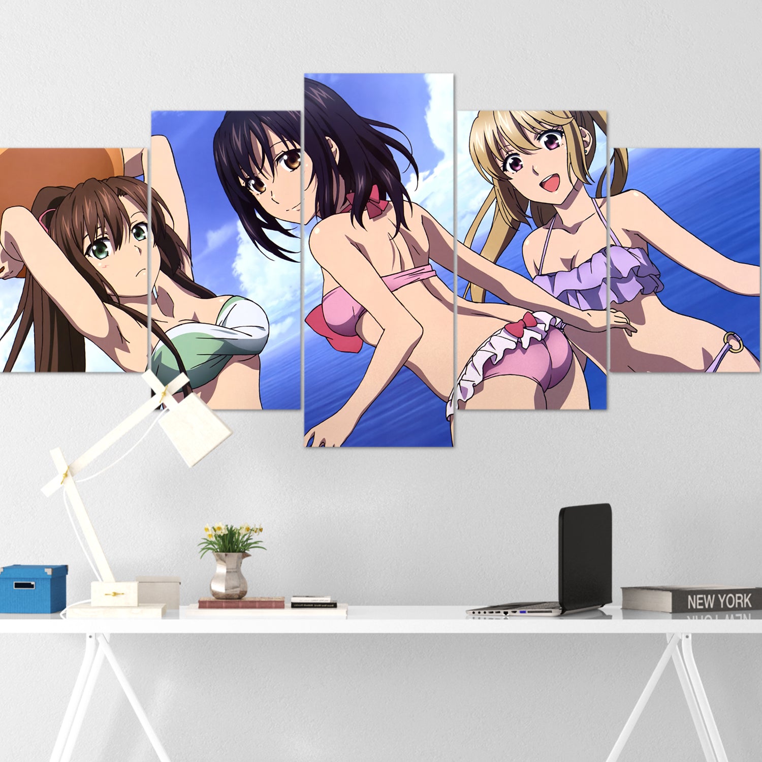anime girl 035 5 pices peinture sur toile impression sur toile toile art pour la dcorationvzoir