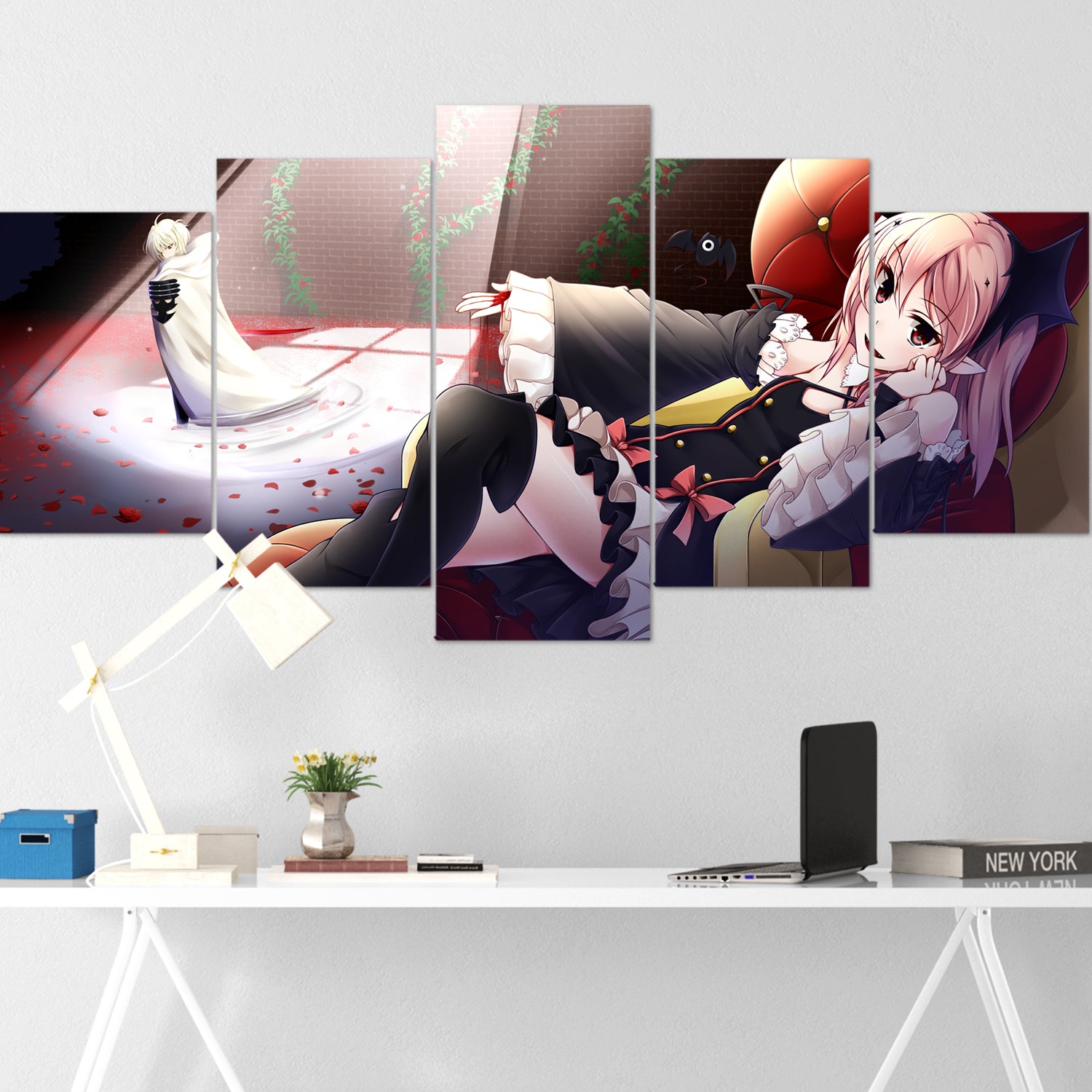 anime girl 045 5 pices peinture sur toile impression sur toile toile art pour la dcorationbsntb