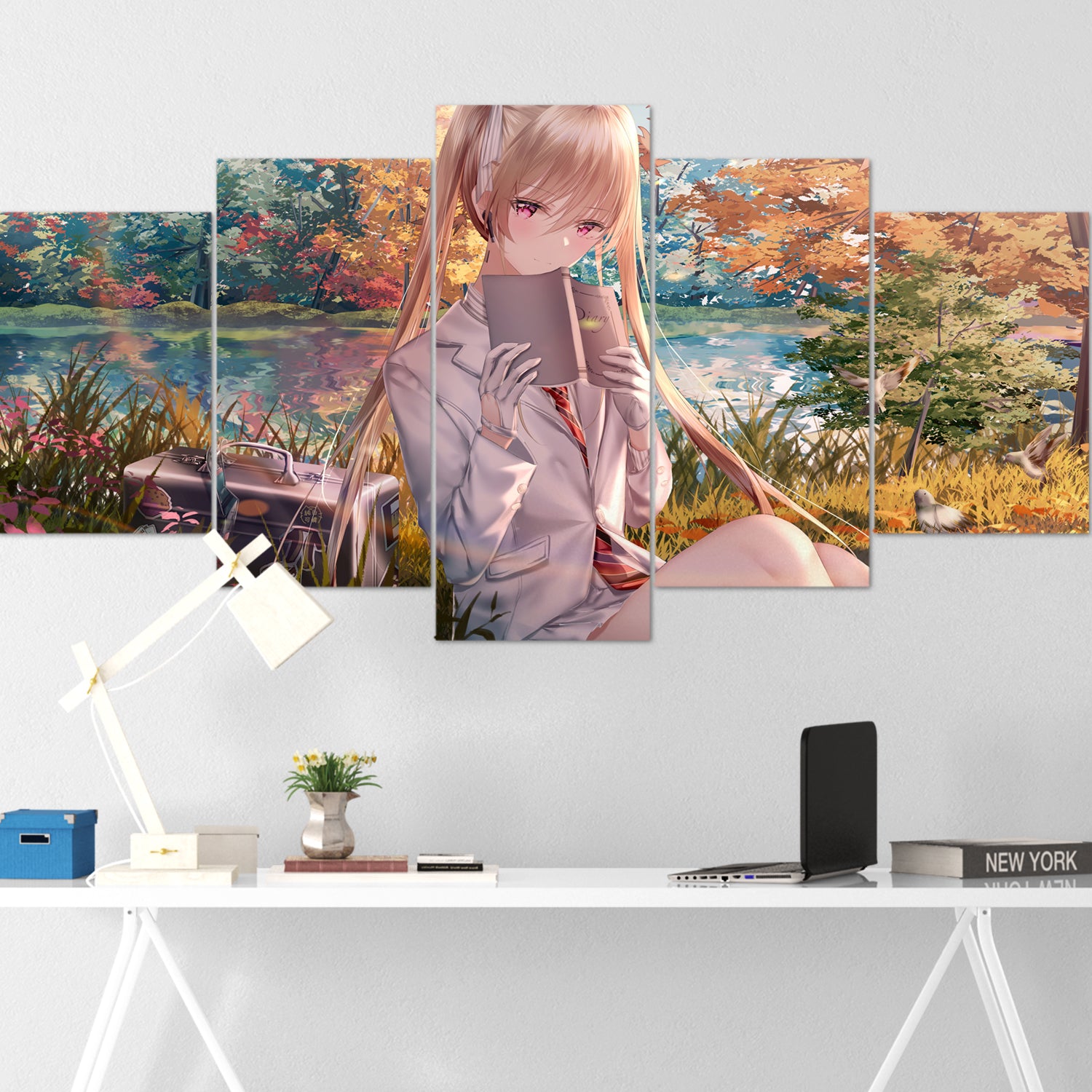 anime girl 058 5 pices peinture sur toile impression sur toile toile art pour la dcorationkle1s