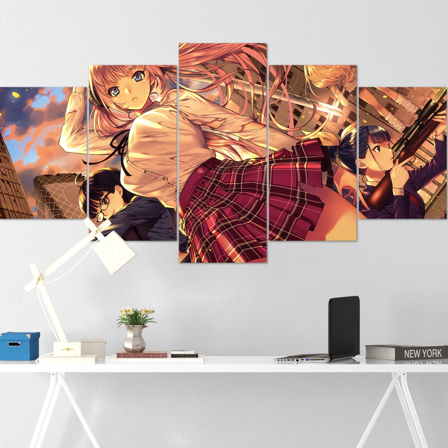 anime girl 5 pices peinture sur toile impression sur toile toile art pour la dcoration ob2em