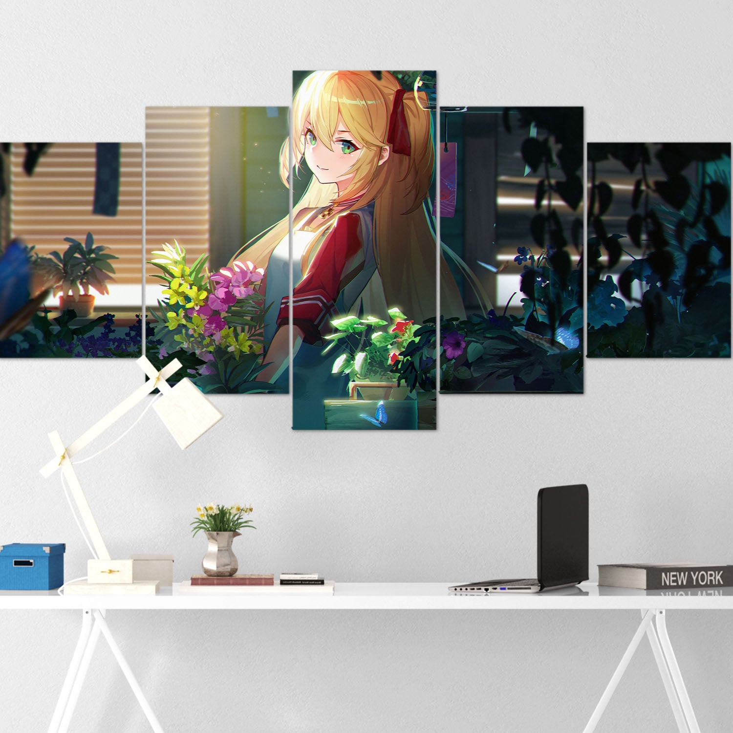 anime girl 5 pices peinture sur toile impression sur toile toile art pour la dcoration q253c