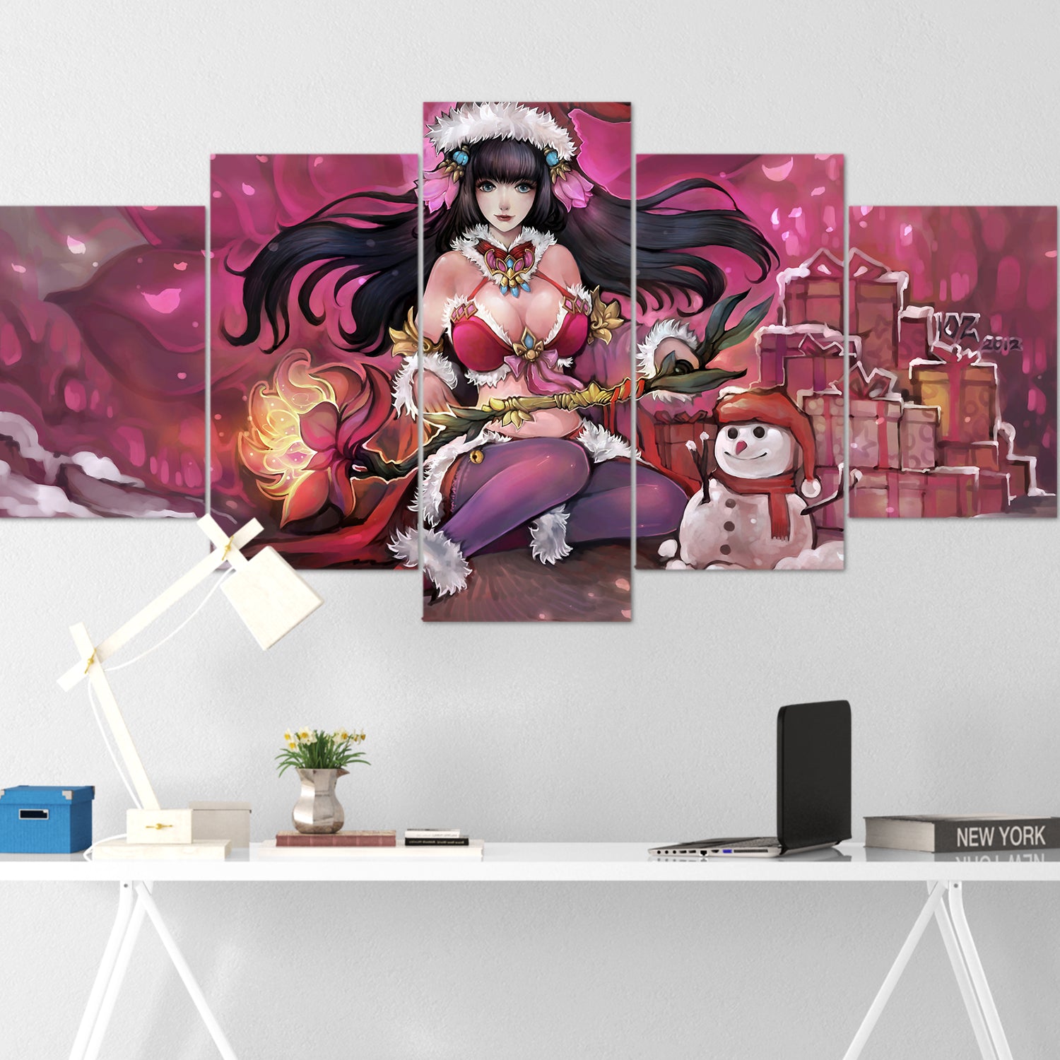 anime girl 5 pices peinture sur toile impression sur toile toile art pour la dcoration wzzib