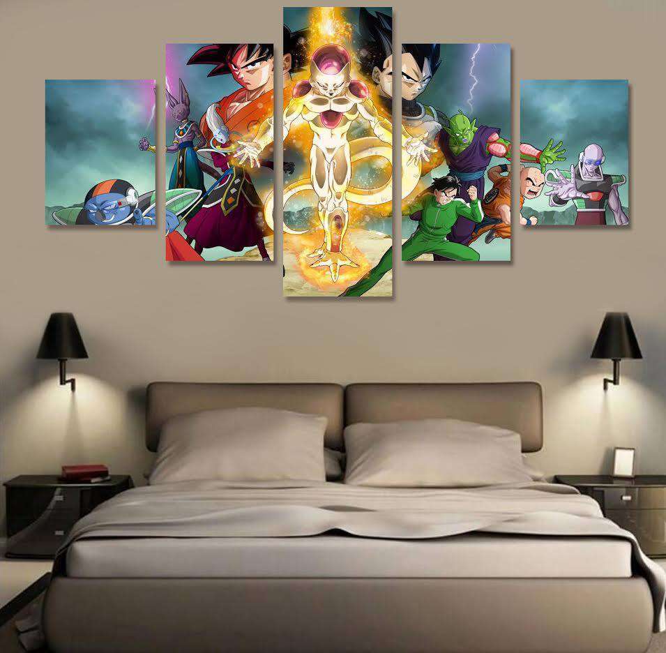 dcoration murale en 5 pices dragon ball z super 5 pices peinture sur toile impression sur toile toile art pour la