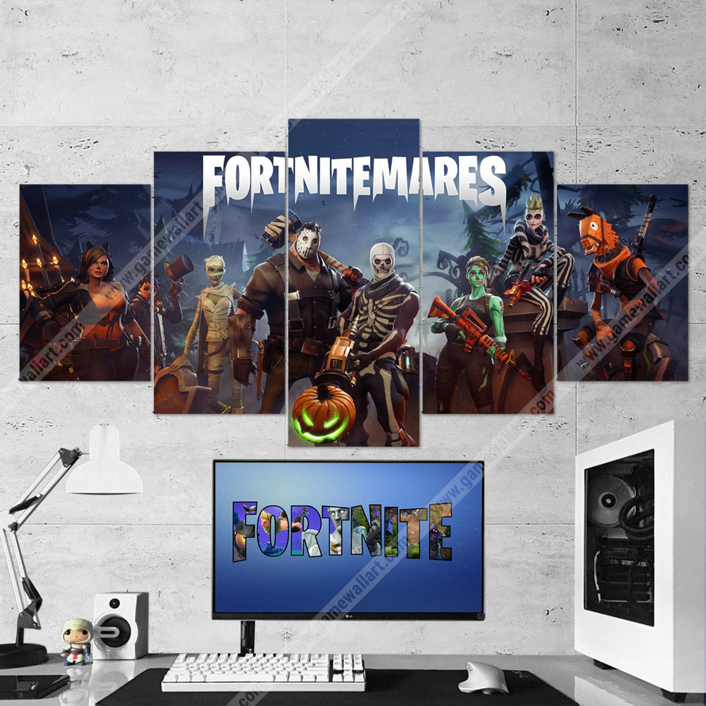 fortnite fortnitemares halloween 5 pices peinture sur toile impression sur toile toile art pour la dcoration ommcm