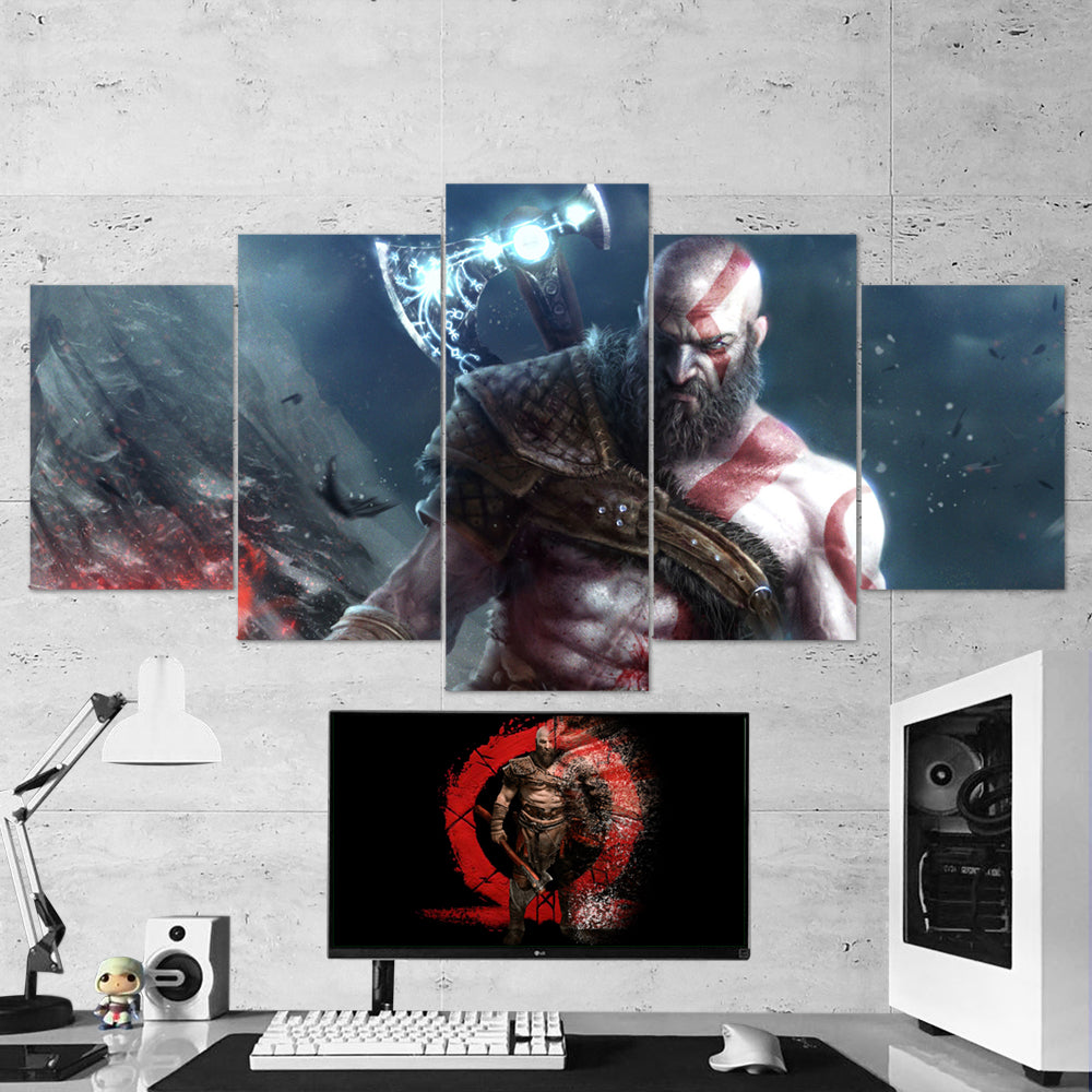 god of war kratos 5 pices peinture sur toile impression sur toile toile art pour la dcoration dzhee