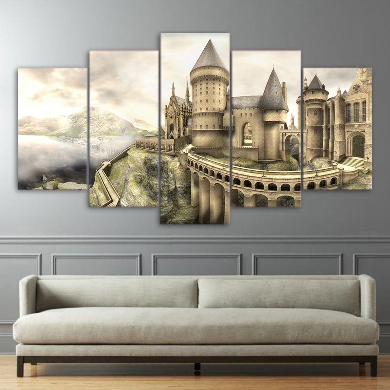 hogwarts castle 5 pices peinture sur toile impression sur toile toile art pour la dcorationnnrtp