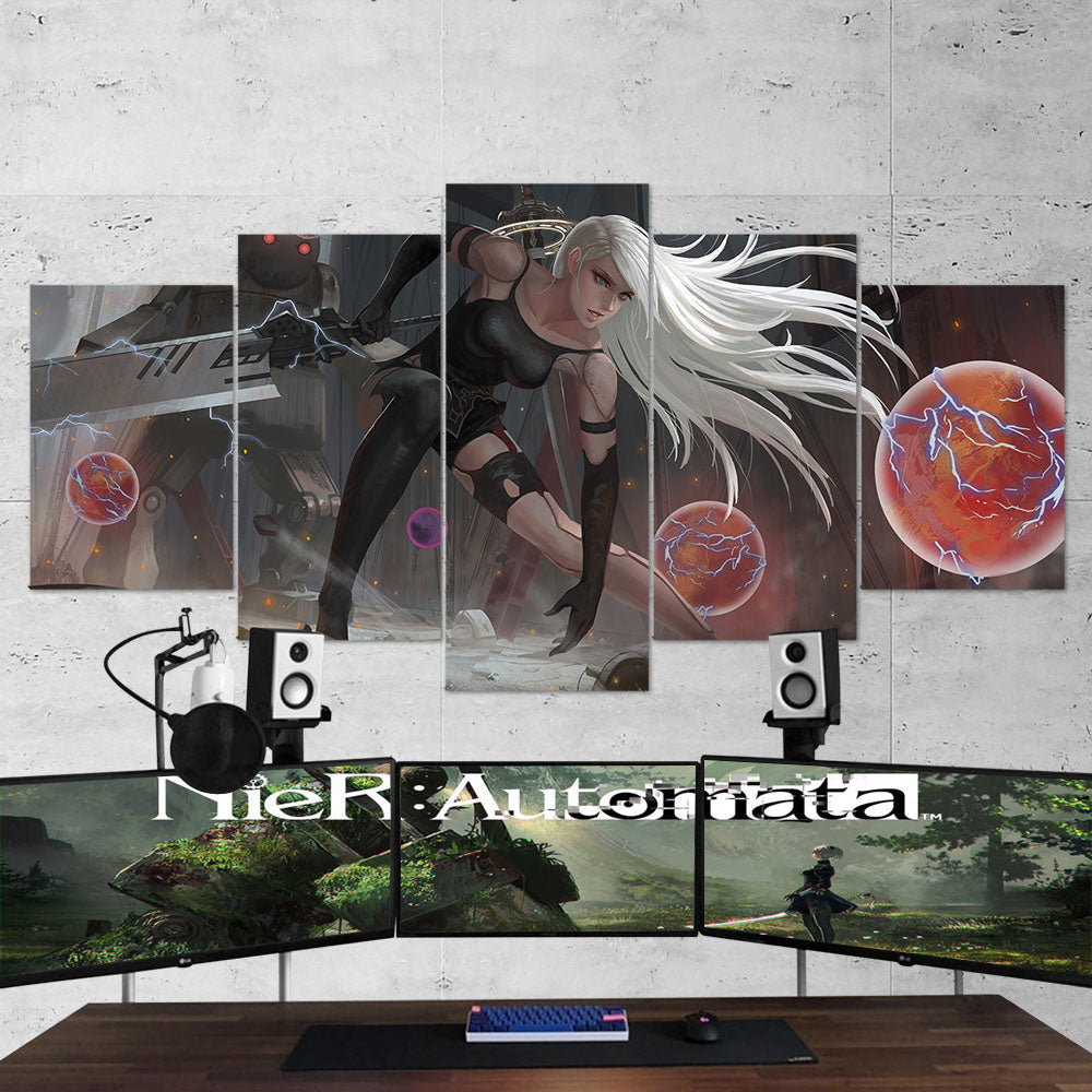 nier automata 23 2b and 9s 5 pices peinture sur toile impression sur toile toile art pour la dcoration2fvkf