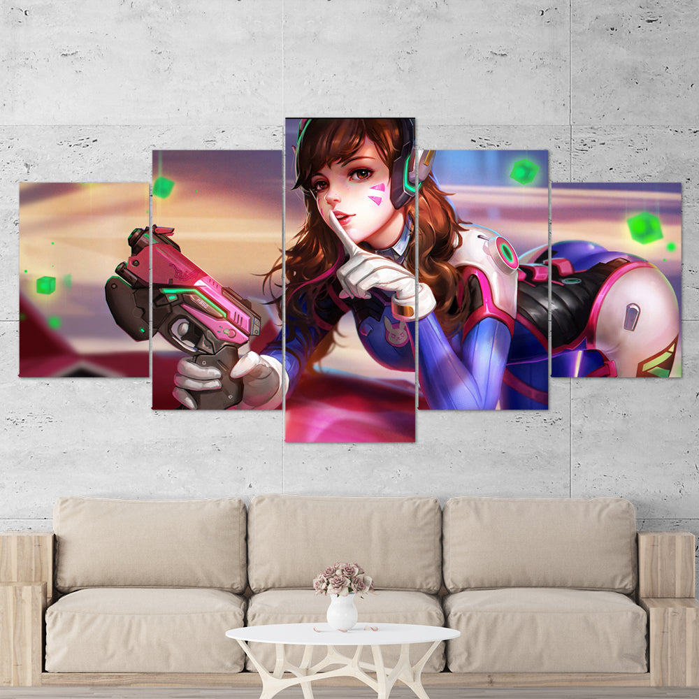 overwatch dva 5 pices peinture sur toile impression sur toile toile art pour la dcoration cmcob