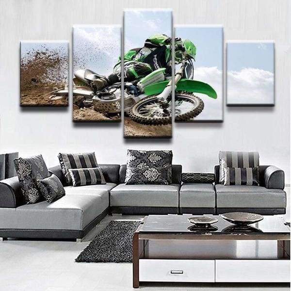 tableau avec moto cross 5 pices peinture sur toile impression sur toile toile art pour la dcorationokyoq