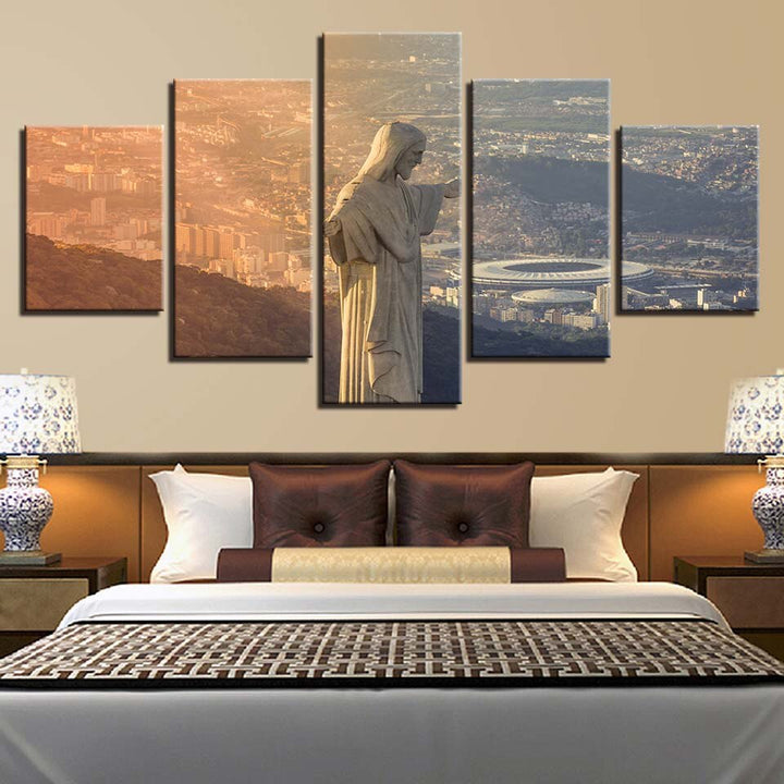 tableau christ rdempteur corcovado 5 pices peinture sur toile impression sur toile toile art pour la dcorationofmsp