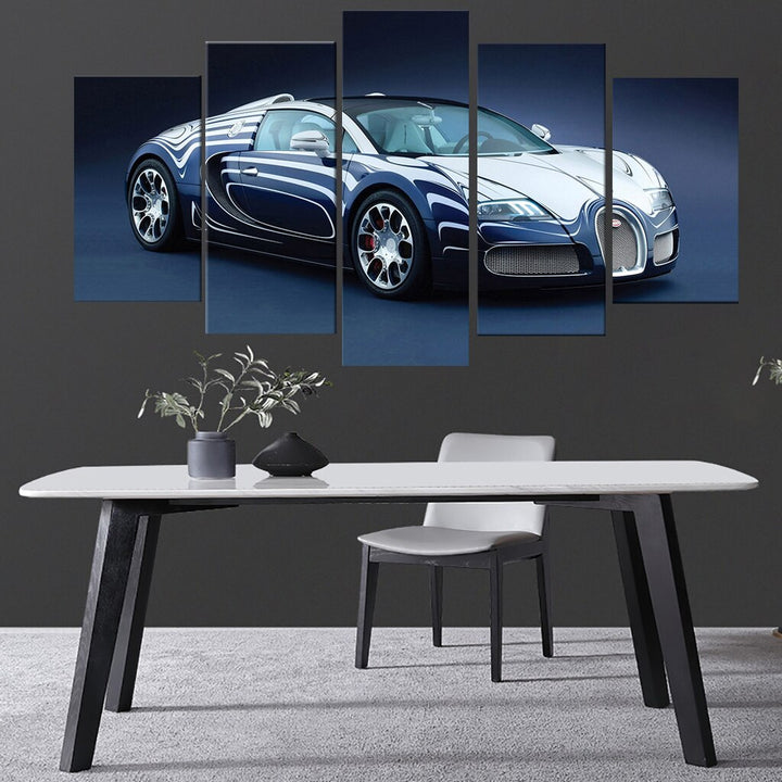 tableau de bugatti veyron 5 pices peinture sur toile impression sur toile toile art pour la dcorationcktb1