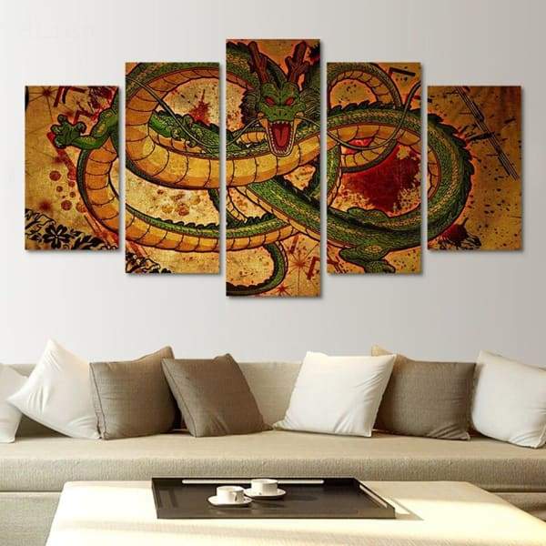 tableau dragon ball dragon sacr 5 pices peinture sur toile impression sur toile toile art pour la dcorationm4wcf