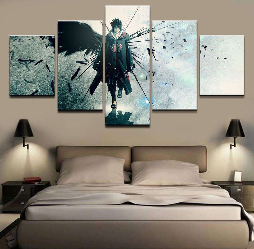 tableau en 5 pices naruto sasuke akatsuki 5 pices peinture sur toile impression sur toile toile art pour la dcorationcsvur