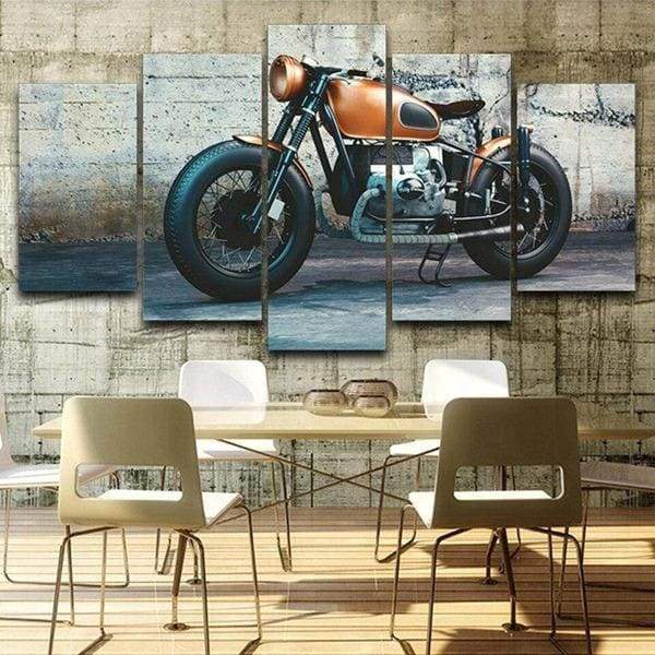 tableau moto caf racer 5 pices peinture sur toile impression sur toile toile art pour la dcorationlbm9q