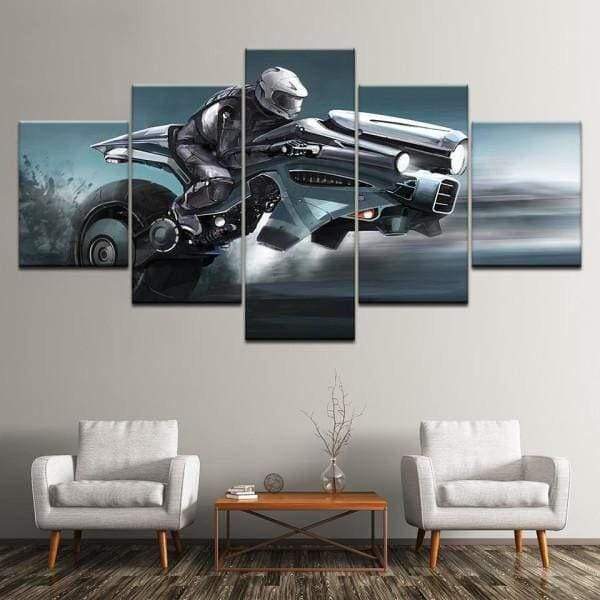 tableau moto en relief 5 pices peinture sur toile impression sur toile toile art pour la dcorationmm5vw
